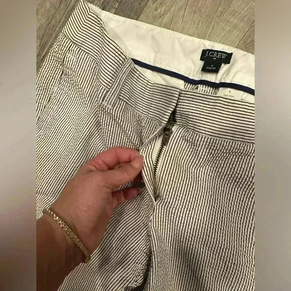 Black Label J Crew Cropped Curve Fit Striped Pant - Picture 3 of 5